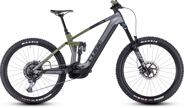 CUBE 23 Stereo Hybrid 160 HPC TM 750 27,5" 18" | flashgrey n olive